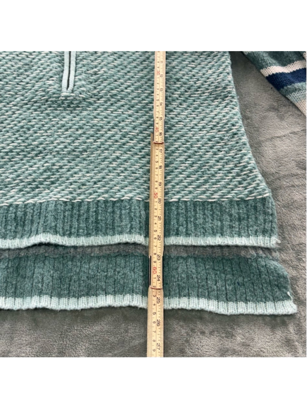 Smartwool Sweater Women’s M CHUP Wool Blend Half Zip Aztec Boho Knit Blue Green - Picture 13 of 15